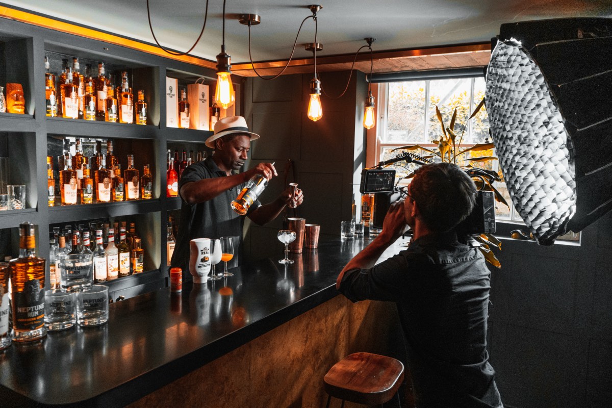 Behind the scenes on a brand video production set