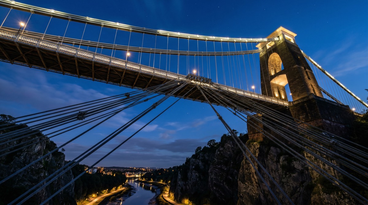 Bristol Clifton Suspension Bridge at dusk